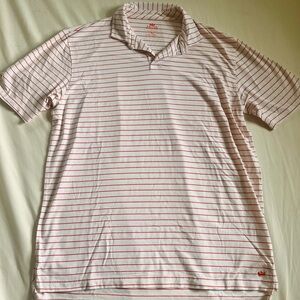 Peter Millar Red and White Striped Polo Shirt